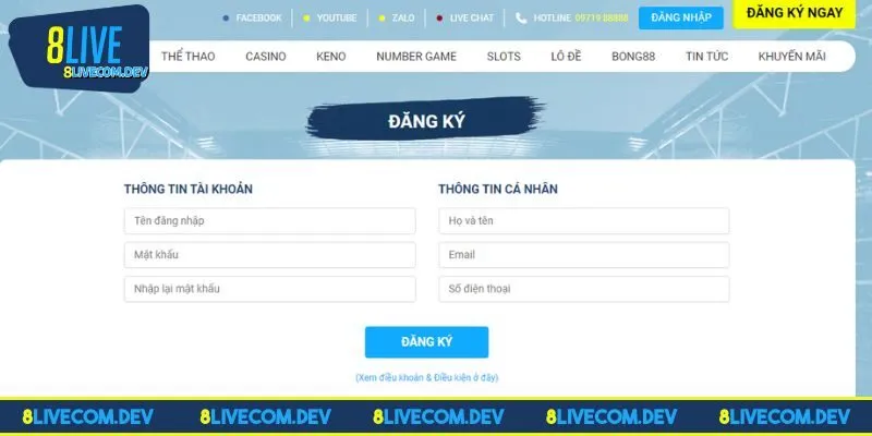 Quá trình đăng ký đơn giản